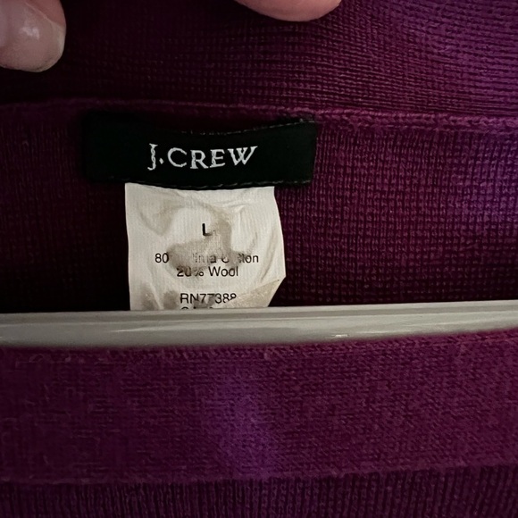 J.Crew - Purple Solid Casual
Sweater Wool Pima Cotton wear all day size large - Picture 5 of 6